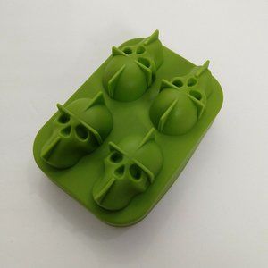 Green Skull Ice Mold 3D Halloween Punch Drinks